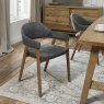 Signature Collection Camden Rustic Oak Upholstered Arm Chair in a Dark Grey Fabric (Pair)
