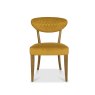 Ellipse Rustic Oak Upholstered Chair - Mustard Velvet Fabric - front on