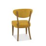 Ellipse Rustic Oak Upholstered Chair - Mustard Velvet Fabric - back angle
