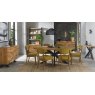 Ellipse Rustic Oak Upholstered Chair - Mustard Velvet Fabric - room