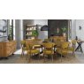 Ellipse Rustic Oak Upholstered Chair - Mustard Velvet Fabric - room