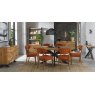 Ellipse Rustic Oak Upholstered Chair - Rust Velvet Fabric - room