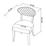Ellipse Rustic Oak Upholstered Chair - Azure Velvet Fabric - line drawing
