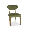 Ellipse Rustic Oak Upholstered Chair - Cedar Velvet Fabric - front angle