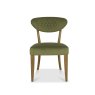 Ellipse Rustic Oak Upholstered Chair - Cedar Velvet Fabric - front on