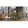 Ellipse Rustic Oak Upholstered Chair - Cedar Velvet Fabric - room