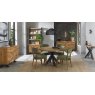 Ellipse Rustic Oak Upholstered Chair - Cedar Velvet Fabric - room
