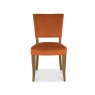 Bentley Designs Logan Rustic Oak Upholstered Chair- Rust Velvet Fabric- front on