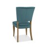 Bentley Designs Logan Rustic Oak Upholstered Chair- Azure Velvet Fabric- back angle shot