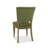 Bentley Designs Logan Rustic Oak Upholstered Chair- Cedar Velvet Fabric- back angle shot