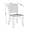 Bentley Designs Logan Rustic Oak Upholstered Chair- Cedar Velvet Fabric- line drawing