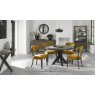 Ellipse Fumed Oak Upholstered Chair - Mustard Velvet Fabric - room