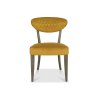 Ellipse Fumed Oak Upholstered Chair - Mustard Velvet Fabric - front on