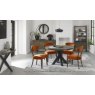 Ellipse Fumed Oak Upholstered Chair - Rust Velvet Fabric - room