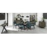 Ellipse Fumed Oak Upholstered Chair - Azure Velvet Fabric - room