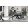 Ellipse Fumed Oak Upholstered Chair - Azure Velvet Fabric - room