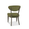 Ellipse Fumed Oak Upholstered Chair - Cedar Velvet Fabric - back angle