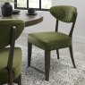 Ellipse Fumed Oak Upholstered Chair - Cedar Velvet Fabric - feature