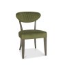 Ellipse Fumed Oak Upholstered Chair - Cedar Velvet Fabric - front angle
