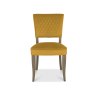 Bentley Designs Logan Fumed Oak Upholstered Chair- Velvet Mustard Fabric- front on