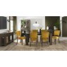 Bentley Designs Logan Fumed Oak Upholstered Chair- Velvet Mustard Fabric- 6-8 seater table