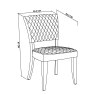 Bentley Designs Logan Fumed Oak Upholstered Chair- Velvet Rust Fabric- Line Drawing