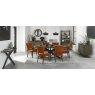 Bentley Designs Logan Fumed Oak Upholstered Chair- Velvet Rust Fabric- feature shot