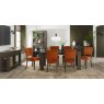 Bentley Designs Logan Fumed Oak Upholstered Chair- Velvet Rust Fabric- 6-8 seater table