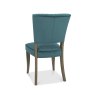 Bentley Designs Logan Fumed Oak Upholstered Chair- Velvet Azure Fabric- back angle shot