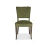 Bentley Designs Logan Fumed Oak Upholstered Chair- Velvet Cedar Fabric- front on