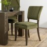 Bentley Designs Logan Fumed Oak Upholstered Chair- Velvet Cedar Fabric- feature shot