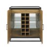 Indus Rustic Oak Drinks Cabinet - open cabinet