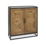 Indus Rustic Oak Drinks Cabinet - front angle