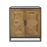 Indus Rustic Oak Drinks Cabinet - front on