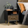 Bentley Designs Sienna Fumed Oak 1 drawer nightstand - feature