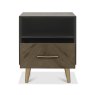 Bentley Designs Sienna Fumed Oak 1 drawer nightstand - feature drawers open