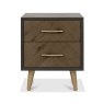 Bentley Designs Sienna Fumed Oak 2 drawer nightstand - front on