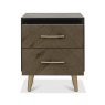 Bentley Designs Sienna Fumed Oak 2 drawer nightstand - feature drawers open