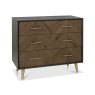 Bentley Designs Sienna Fumed Oak 3 drawer wide chest - front angle shot