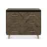 Bentley Designs Sienna Fumed Oak 3 drawer wide chest - feature drawers open