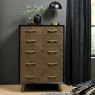 Bentley Designs Sienna Fumed Oak 5 drawer tall chest - feature