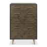 Bentley Designs Sienna Fumed Oak 5 drawer tall chest - front on