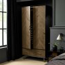 Bentley Designs Sienna Fumed Oak double wardrobe - feature open