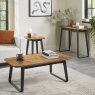 Signature Collection Emerson Rustic Oak & Peppercorn Square Lamp Table