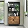 Signature Collection Emerson Rustic Oak & Peppercorn Display Cabinet