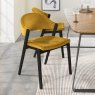 Signature Collection Camden Peppercorn Upholstered Chair in a Mustard Velvet Fabric (Pair)