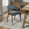 Signature Collection Camden Rustic Oak Upholstered Chair in an Azure Velvet Fabric (Pair)