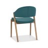 Signature Collection Camden Rustic Oak Upholstered Chair - Azure Velvet Fabric (Pair)