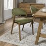 Signature Collection Camden Rustic Oak Upholstered Chair in a Cedar Velvet Fabric (Pair)