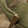 Signature Collection Camden Rustic Oak Upholstered Chair in a Cedar Velvet Fabric (Pair)